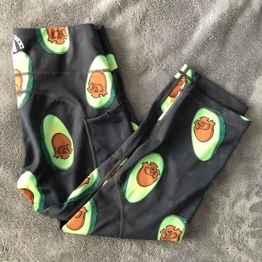 Feed Me Fight Me Avocado Skull Leggings fmfm